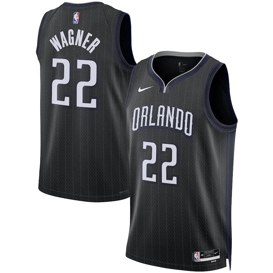 Men Orlando Magic #22 Franz Wagner Nike Black City Edition 2022-23 Swingman NBA Jersey->milwaukee bucks->NBA Jersey
